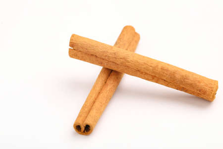 Cinnamon sticks isolated on white background ,の写真素材