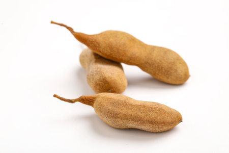 Tamarind tropical fruit isolated on white backgroundの写真素材