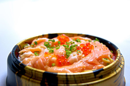 Salmon and salmon ROE Bowlの写真素材