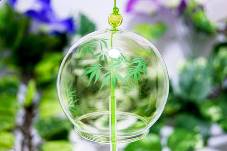 Wind chimes and morning glory