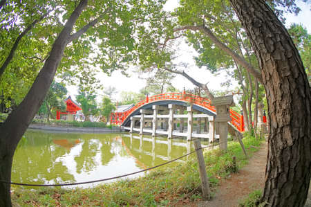 Sumiyoshi Taisha arched bridgeの写真素材