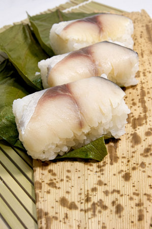 Persimmon leaf sushiの写真素材