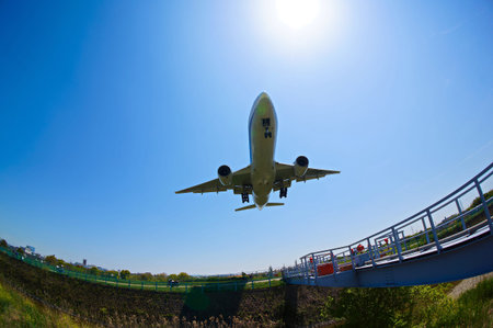 Aircraft landingの写真素材