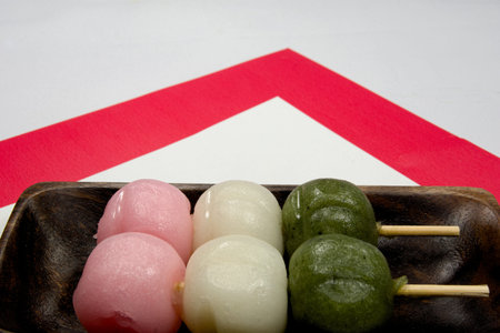 Three colors dumplingsの写真素材