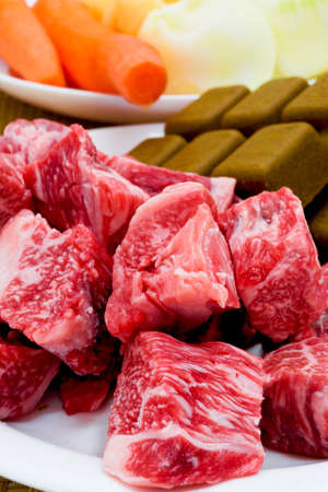 Curry ingredients and Japanese production brand beefの写真素材