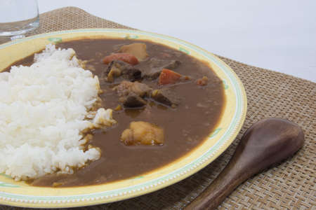 Homemade beef curry diced beef that are made in Japan homeの写真素材