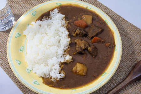 Homemade beef curry diced beef that are made in Japan homeの写真素材
