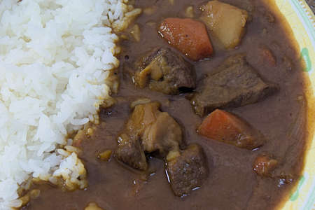 Homemade beef curry diced beef that are made in Japan homeの写真素材
