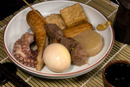 Kansai style oden with delicious soup made at homeの写真素材