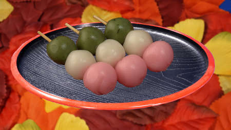 Japanese Autumn Tricolor Dumplingsの写真素材