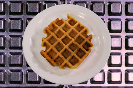 Waffles baked at homeの写真素材