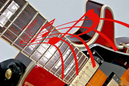 Electric guitar with popping notesの写真素材