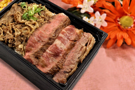 High-end steak bento boxの写真素材