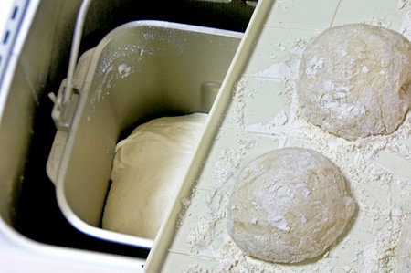 Baking bread at homeの写真素材