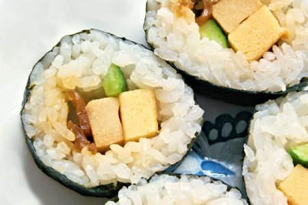 Sushi rolls rolled with seaweedの写真素材
