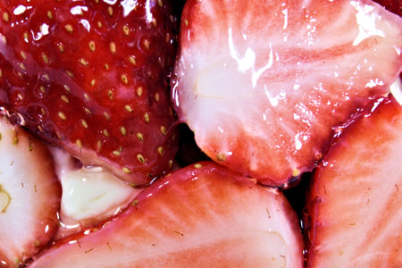 strawberry background macro close up fresh strawberry macro close up macroの写真素材