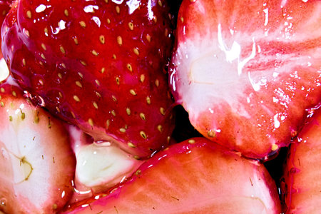 strawberry macro close up background high quality big size printoutの写真素材