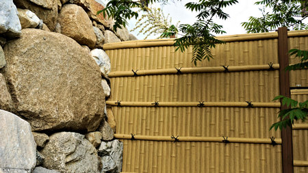 Bamboo fence of Edo samurai architectureの写真素材