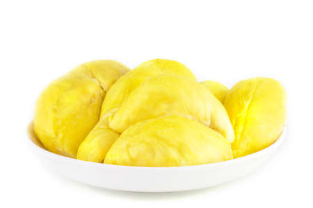 King of fruits, durian isolated on white background, durian is a smelly fruitsの写真素材