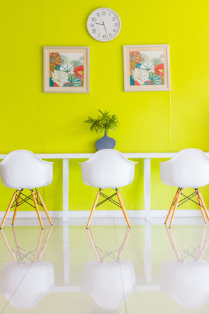 White chair in modern designの写真素材