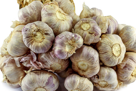 Fresh garlic isolated on white background