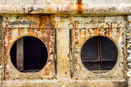 Rust and corrosion in the pipe and metal skin.の写真素材