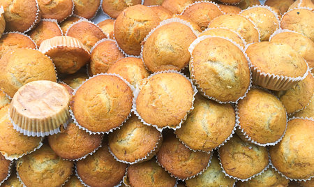 Freshly baked bread from whole wheat and grains in a supermarket.の写真素材