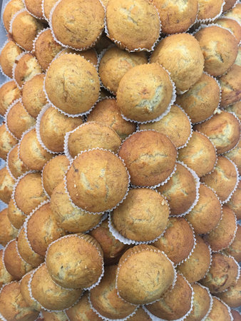 Freshly baked bread from whole wheat and grains in a supermarket.の写真素材