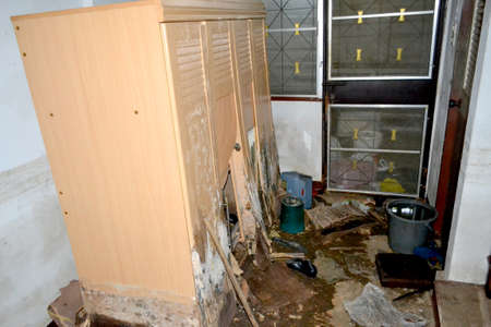 BANGKOK, THAILAND, The damage after Thai flood crisis ,November 17, 2011 in Bangkok, Thailandのeditorial素材