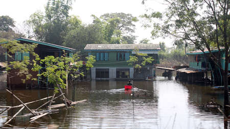 BANGKOK, THAILAND, The damage after Thai flood crisis ,November 17, 2011 in Bangkok, Thailandのeditorial素材