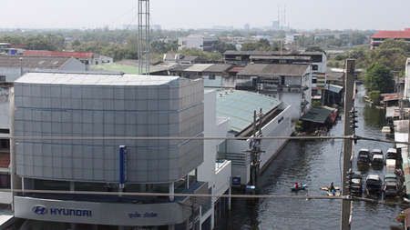BANGKOK, THAILAND, The damage after Thai flood crisis ,November 17, 2011 in Bangkok, Thailandのeditorial素材