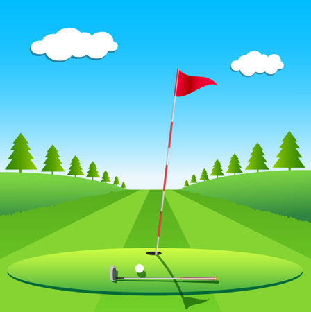 Model golf course vector illustration for emblem or poster.のイラスト素材