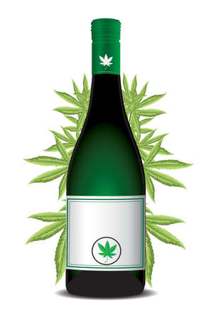 Vector illustration of cannabis-infused beverages for health and prevention of various diseases.のイラスト素材