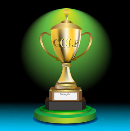 Trophy vector illustration for golf tournament winners.のイラスト素材