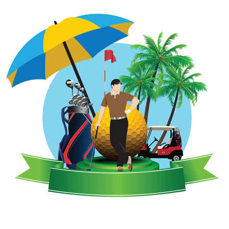Summer Golf Poster Vector Illustrationのイラスト素材