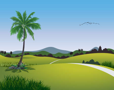 Beautiful golf course views to use as background pictures.のイラスト素材