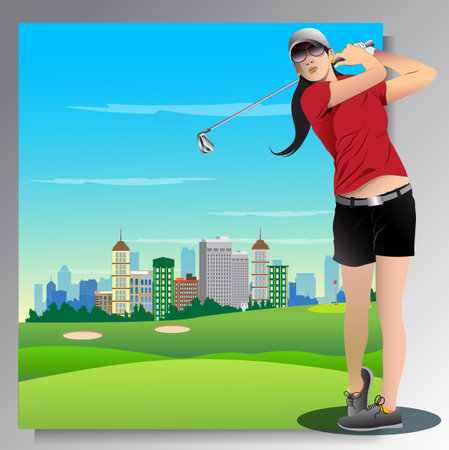 Golf tournament poster vector illustration.のイラスト素材