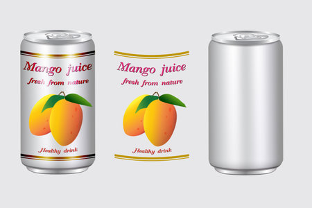 Vector illustration of canned beverage packaging, sample product.のイラスト素材