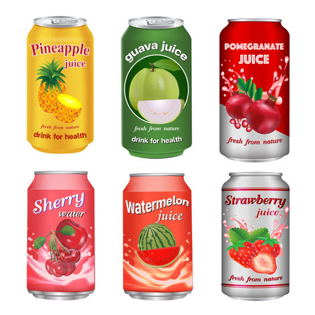 Vector illustration of canned beverage packaging, sample product.のイラスト素材