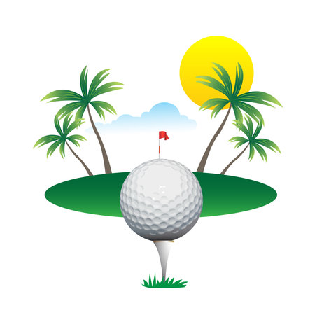 Golf course vector illustration made from natural landscape.のイラスト素材