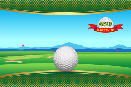Golf tournament poster vector illustration.のイラスト素材
