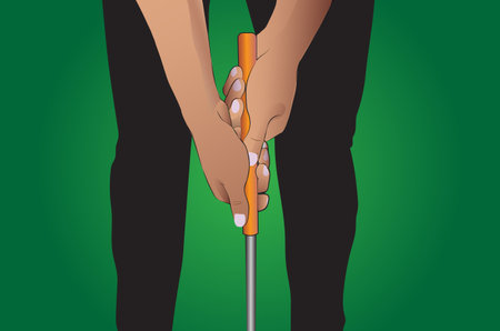Vector art golfer illustration with colorfull. White background.のイラスト素材