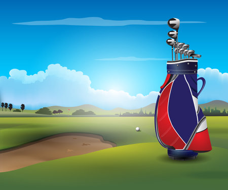 Beautiful golf course views to use as background pictures.のイラスト素材