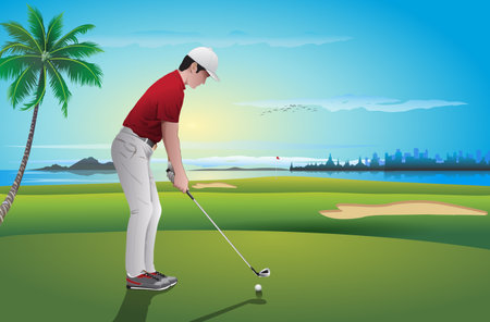 Beautiful golf course views to use as background pictures.のイラスト素材