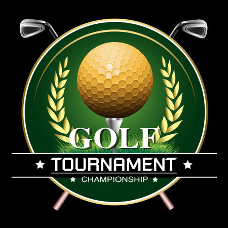 Golf design over black background, vector illustration. Eps 10.のイラスト素材