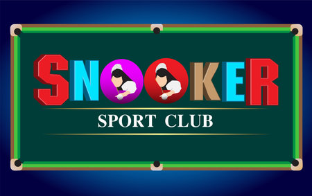Billiard table with snooker club sign. Vector illustration.のイラスト素材