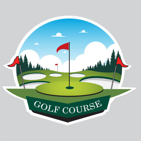 golf club design, vector illustration eps10 graphic. green courseのイラスト素材