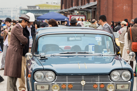 Yokohama Kanagawa, Japan - November 9  People attends Yokohama Historic Car Day 2013 at Yokohama Red Brick Warehouse on November 9, 2013 in Kanagawa, Japan のeditorial素材