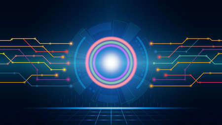 Abstract technology concept background, Hi-tech digital technology, vector illustration.のイラスト素材