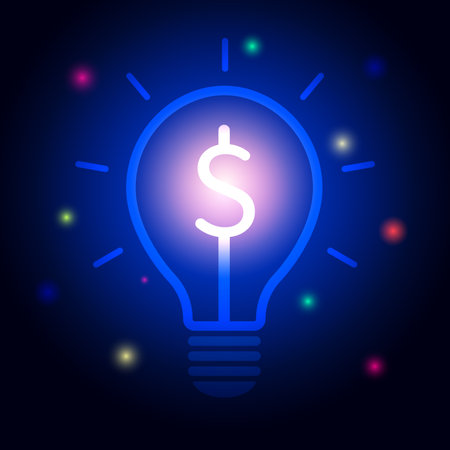 creativity concept business ideas. finance in the light bulb as a metaphor for ideas, ideas for the money.のイラスト素材